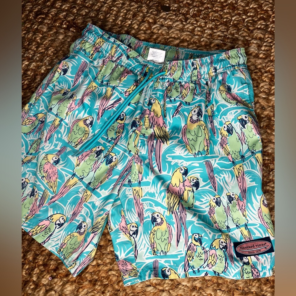 Vineyard Vines size XS parrot swim trunks